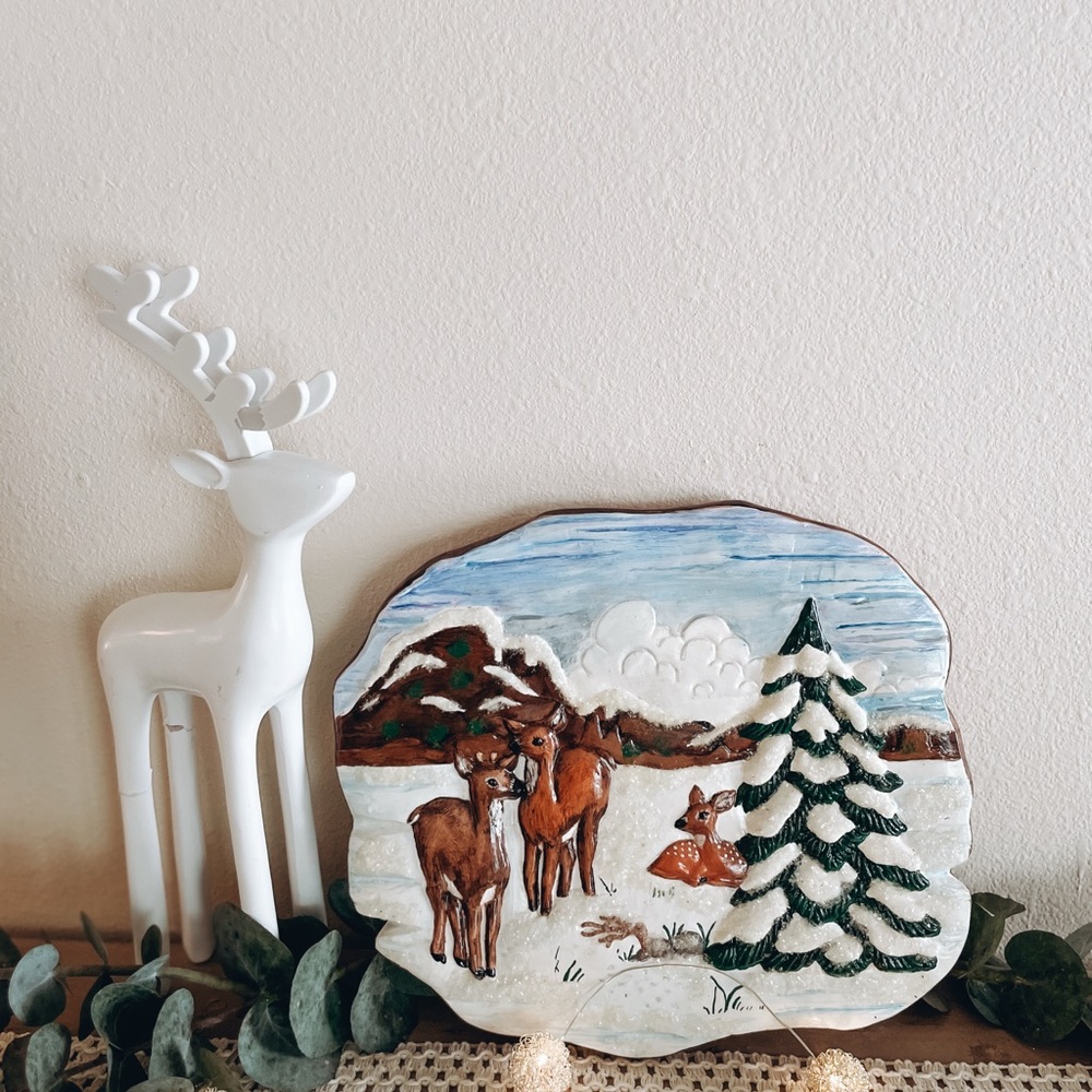 Winter Deer Ceramic Mold Wall Decor